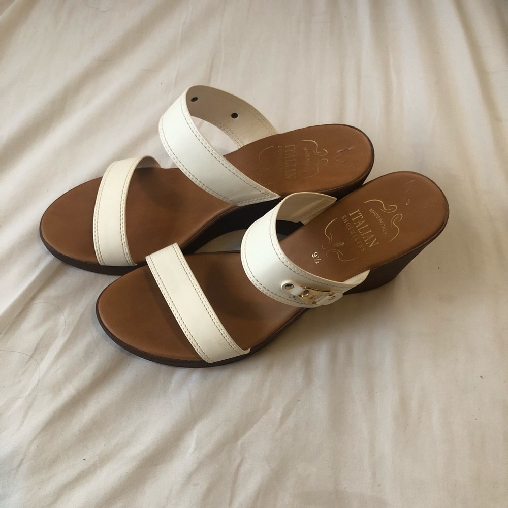 Double strap wedge sandals